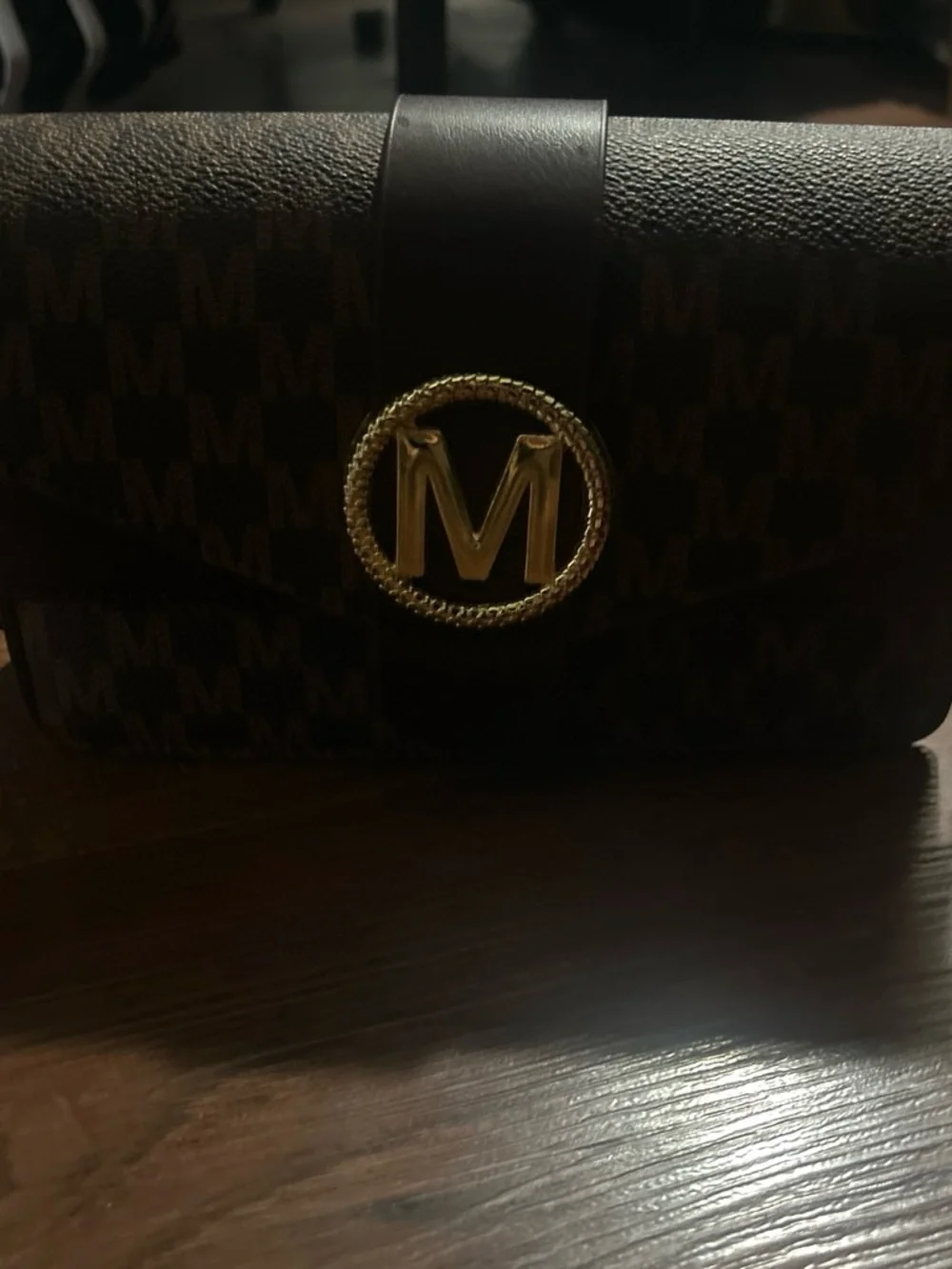 Michael Kors Brown MK Logo Shoulder Crossbody